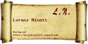 Lorenz Ninett névjegykártya